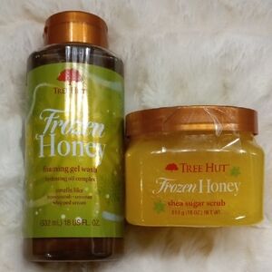Tree Hut Frozen Honey Foaming Gel Wash & Shea Sugar Scrub - Green & Gold
